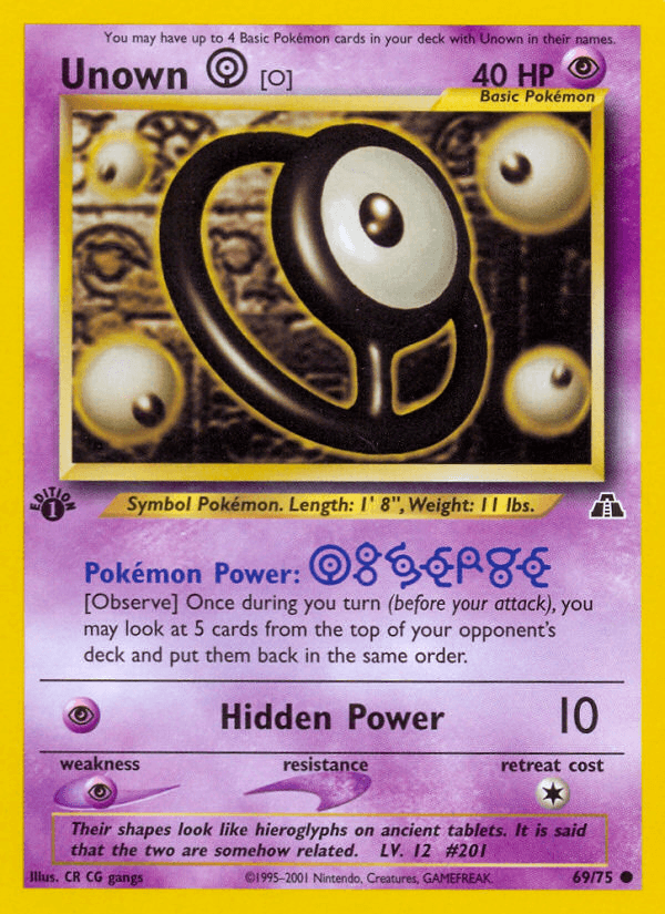 Unown [O] Pokémon card