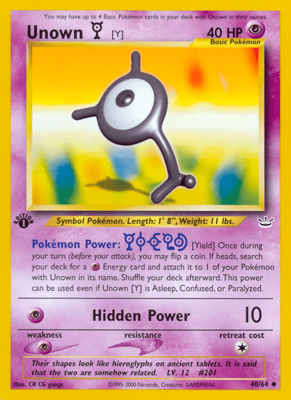 Unown [Y] Pokémon card