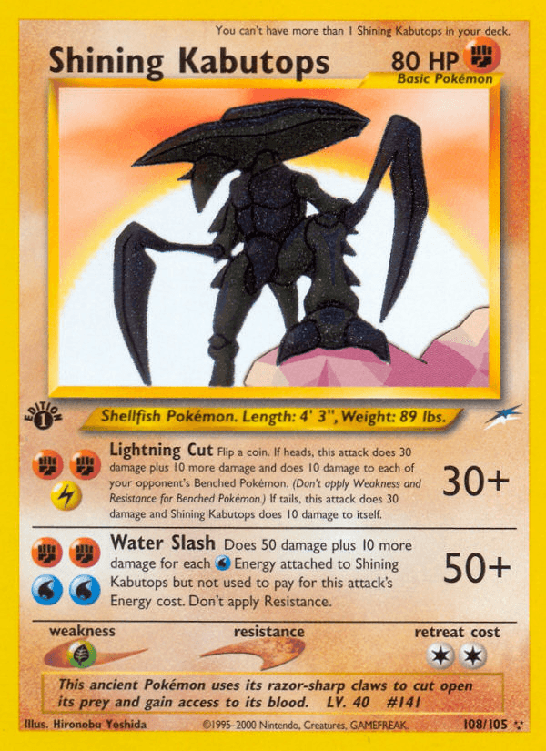 Shining Kabutops — Rare Shining
