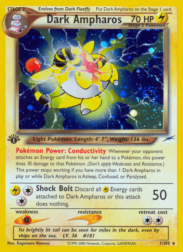Dark Ampharos Pokémon card