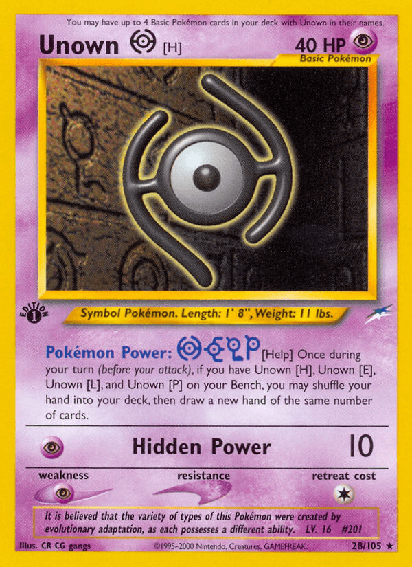 Unown [H] Pokémon card