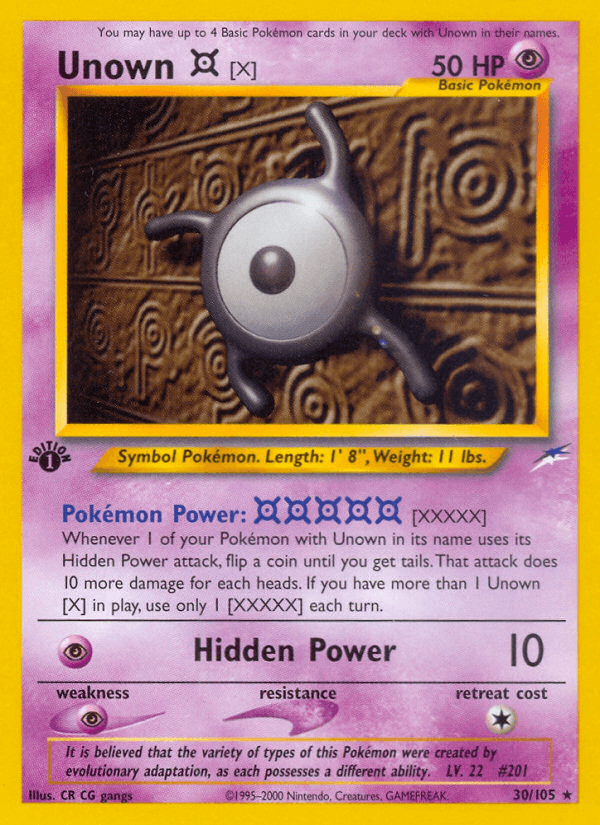 Unown [X] Pokémon card