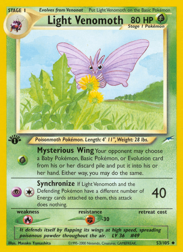 Light Venomoth Pokémon card