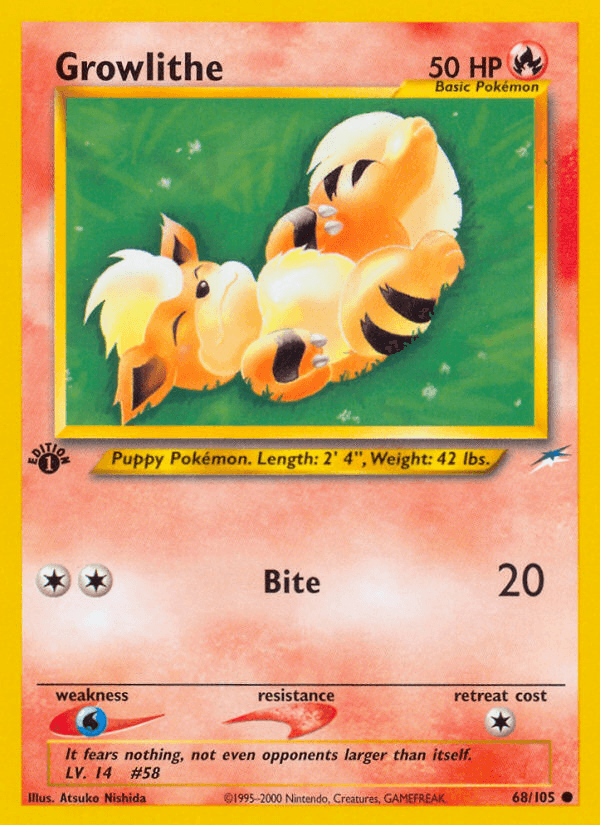 Growlithe Pokémon card