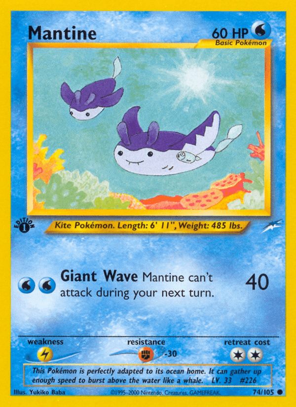 Mantine Pokémon card