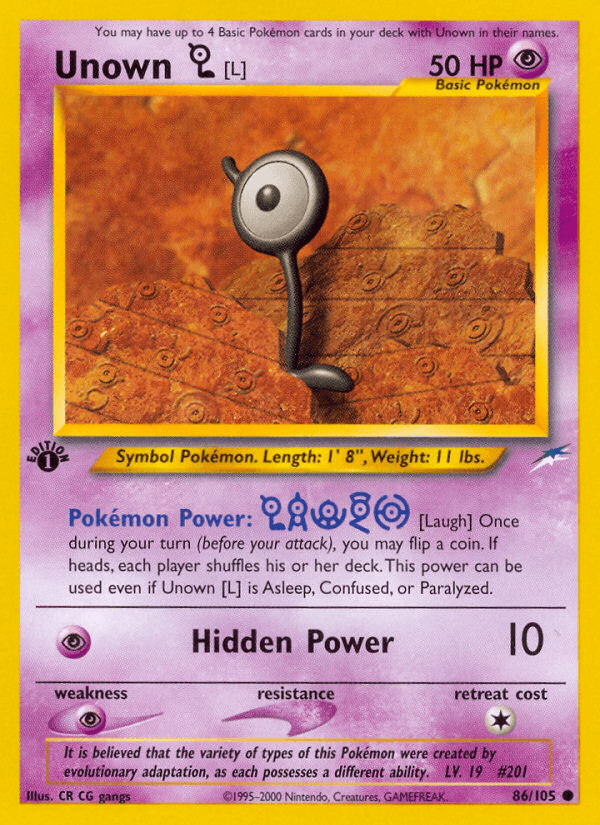 Unown [L] Pokémon card