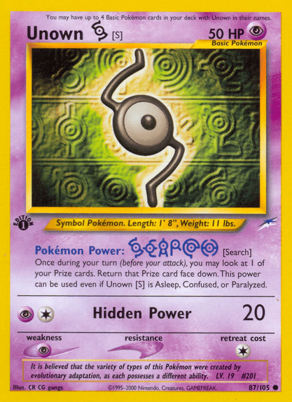Unown [S] Pokémon card