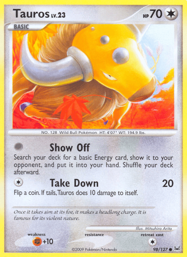 Tauros Pokémon card