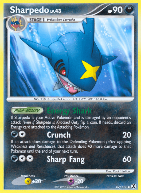 Sharpedo Pokémon card