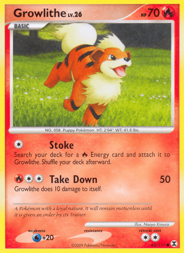 Growlithe Pokémon card