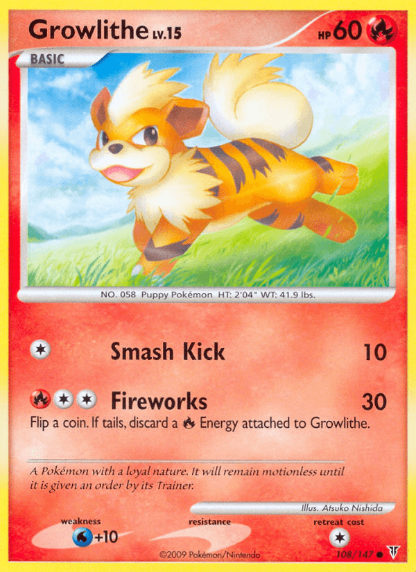 Growlithe Pokémon card