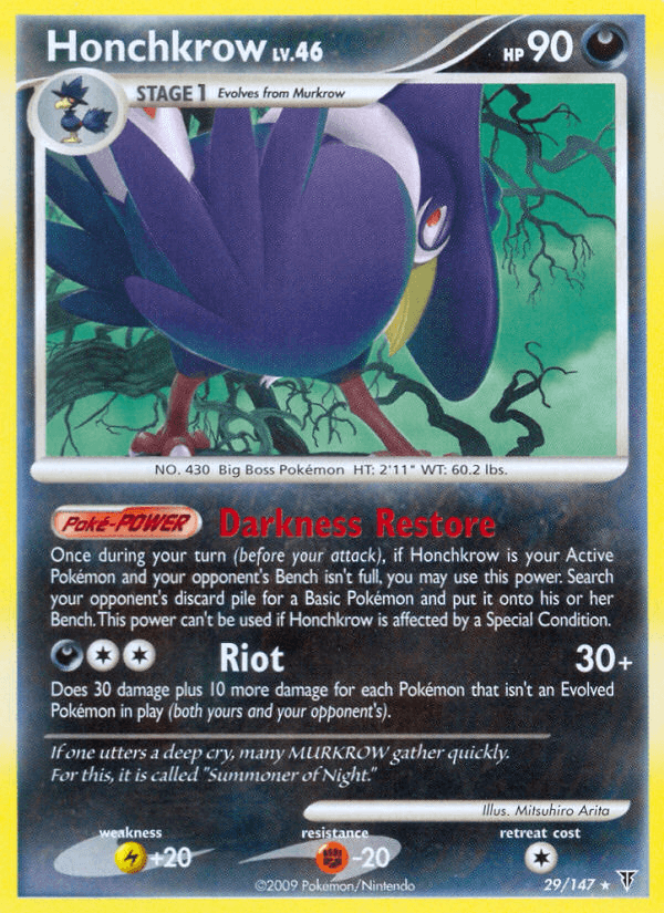 Honchkrow Pokémon card