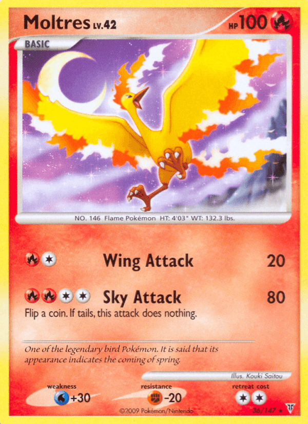 Moltres Pokémon card