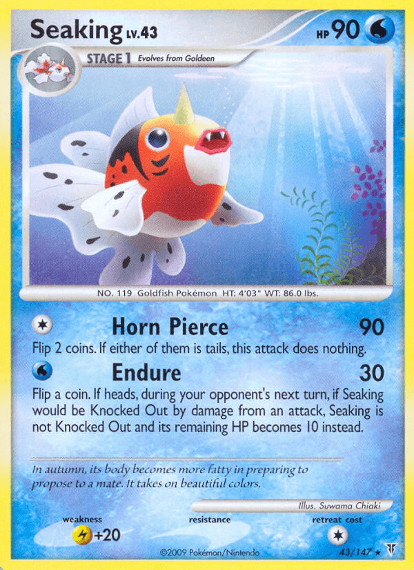 Seaking Pokémon card