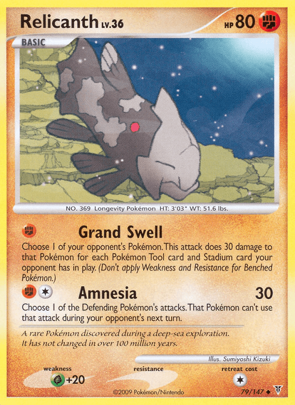 Relicanth Pokémon card