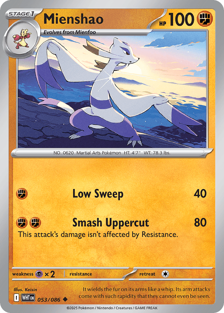 Mienshao Pokémon card