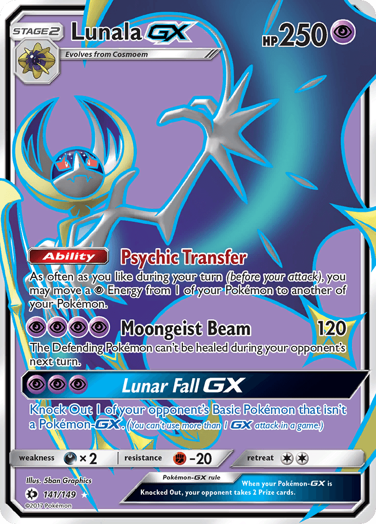 Lunala-GX Pokémon card