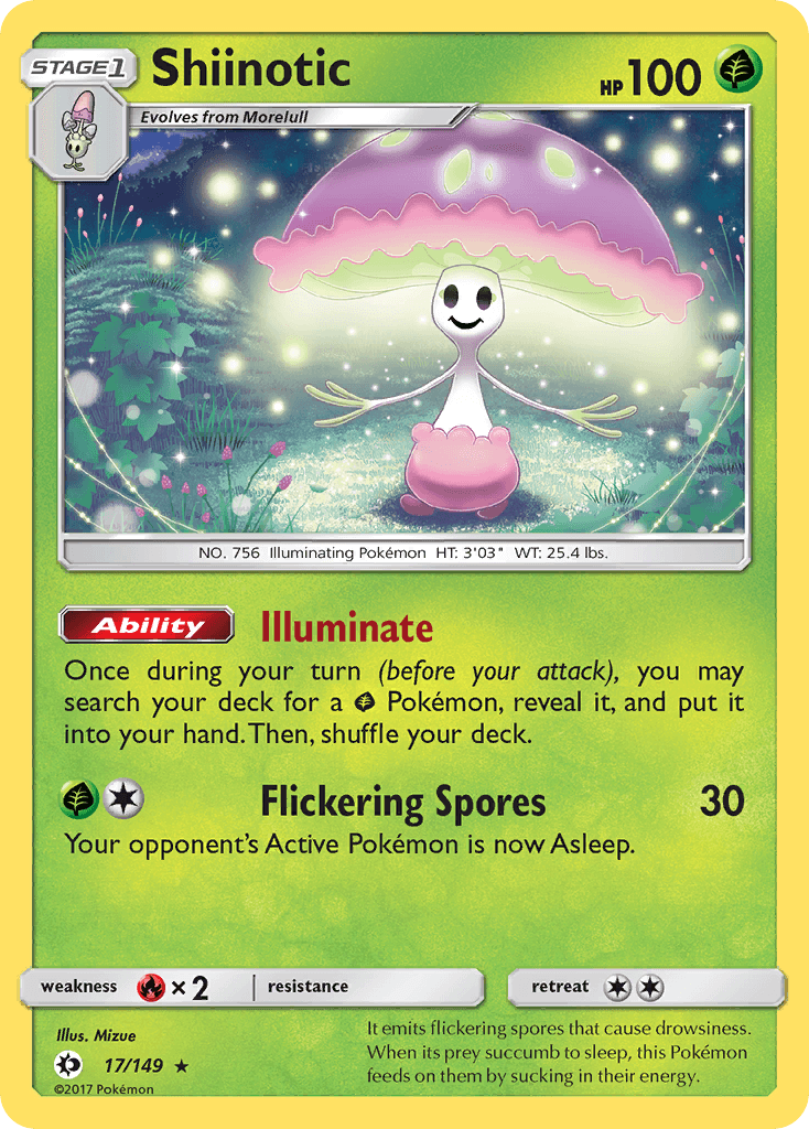 Shiinotic Pokémon card