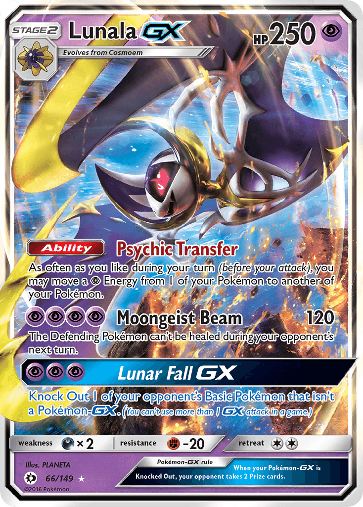 Lunala-GX Pokémon card