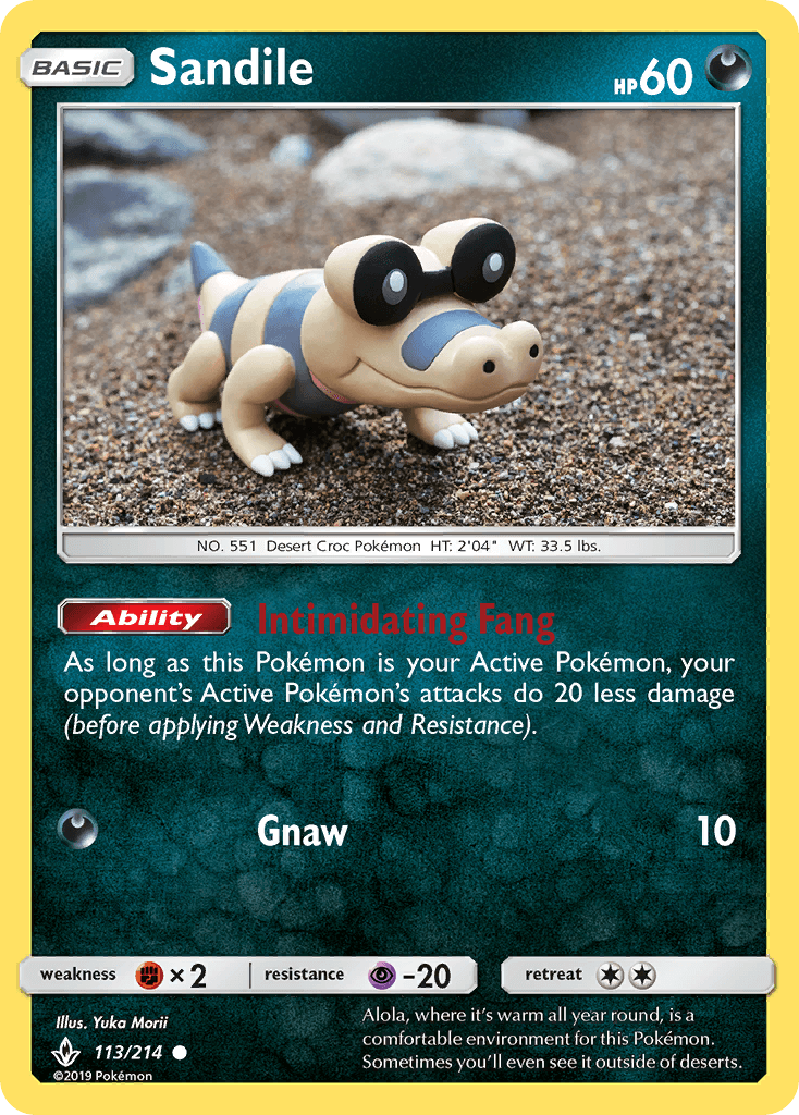 Sandile Pokémon card