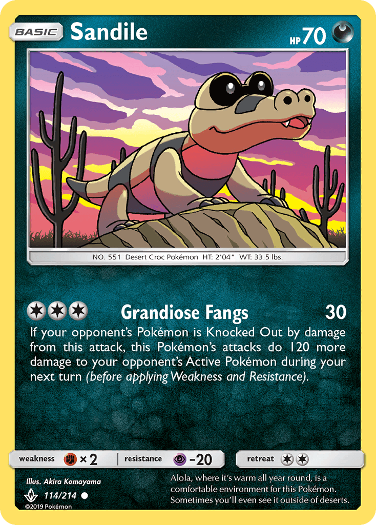 Sandile Pokémon card