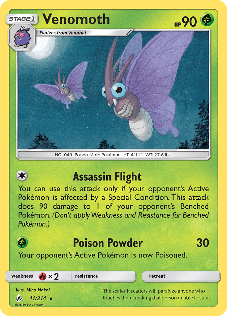 Venomoth Pokémon card