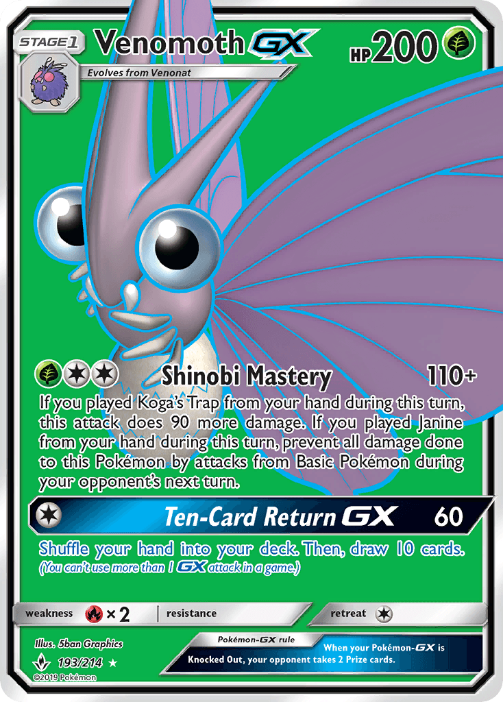 Venomoth-GX Pokémon card