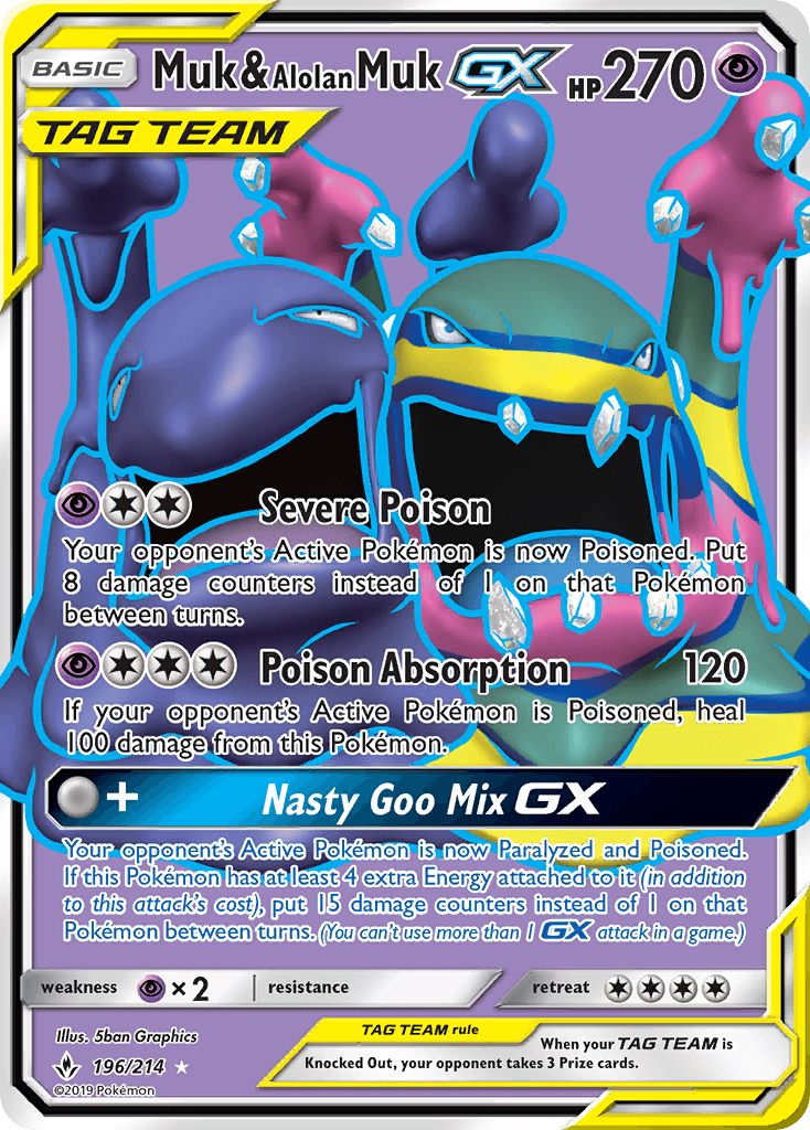 Muk & Alolan Muk-GX Pokémon card