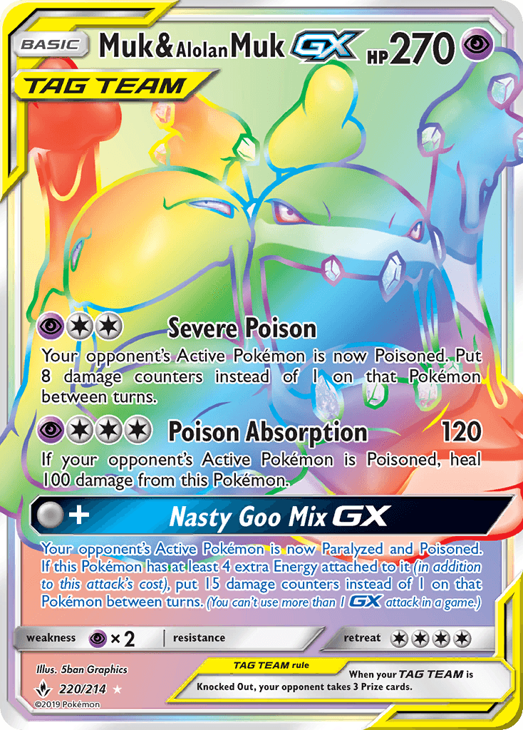 Muk & Alolan Muk-GX Pokémon card