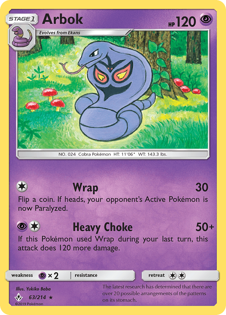 Arbok Pokémon card