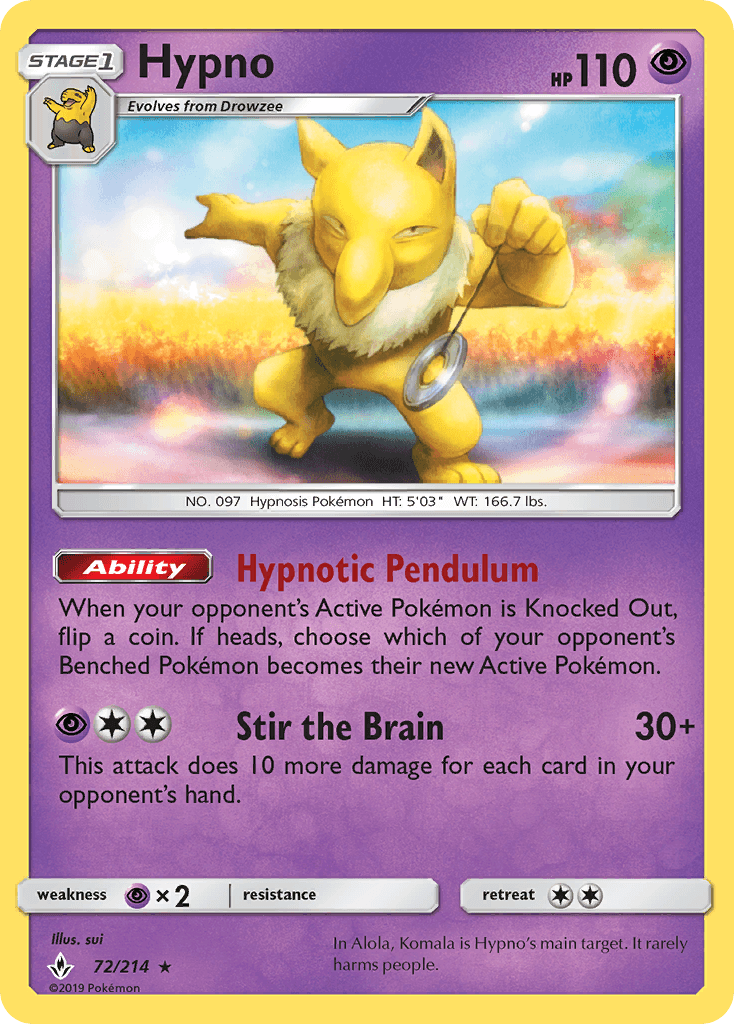 Hypno Pokémon card