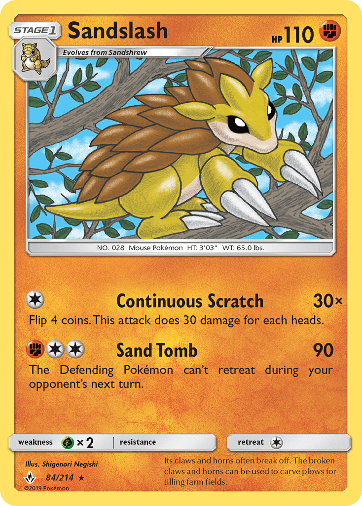 Sandslash Pokémon card