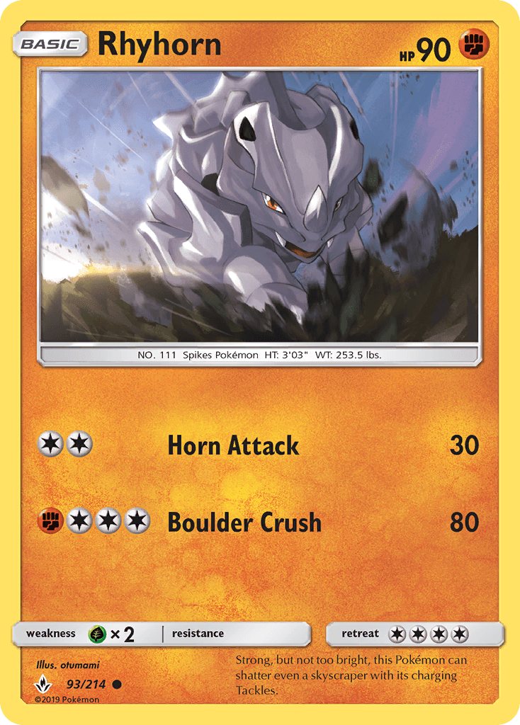 Rhyhorn Pokémon card