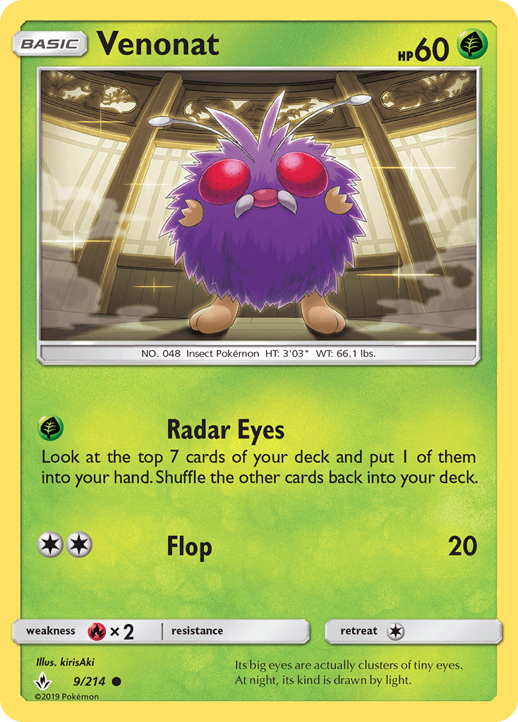 Venonat Pokémon card
