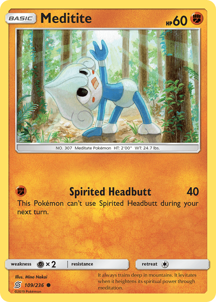 Meditite Pokémon card