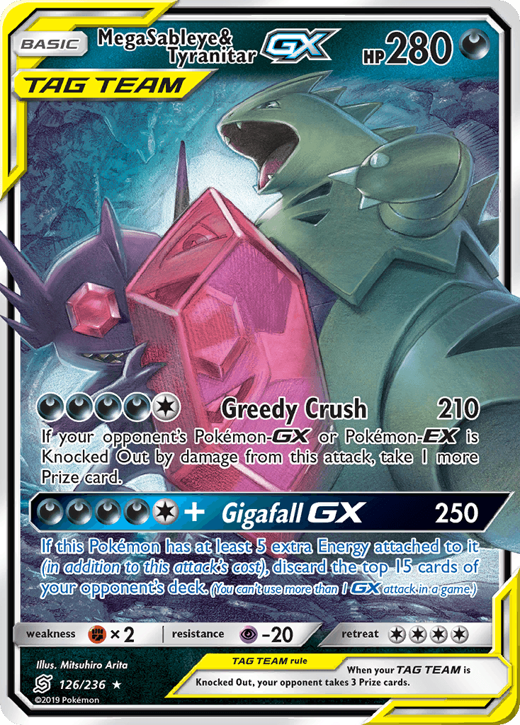 Mega Sableye & Tyranitar-GX from Unified Minds