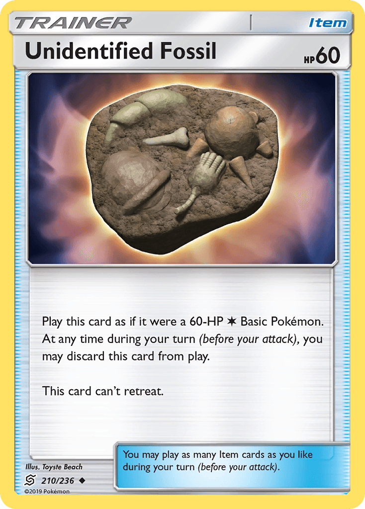 Unidentified Fossil Pokémon card