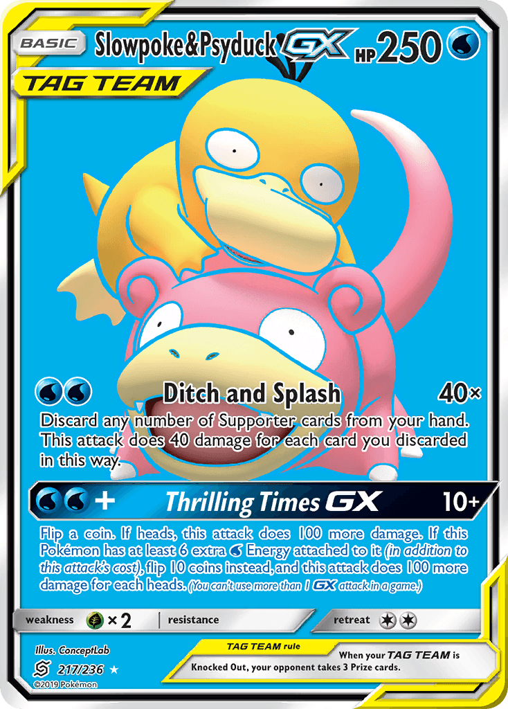 Slowpoke & Psyduck-GX Pokémon card