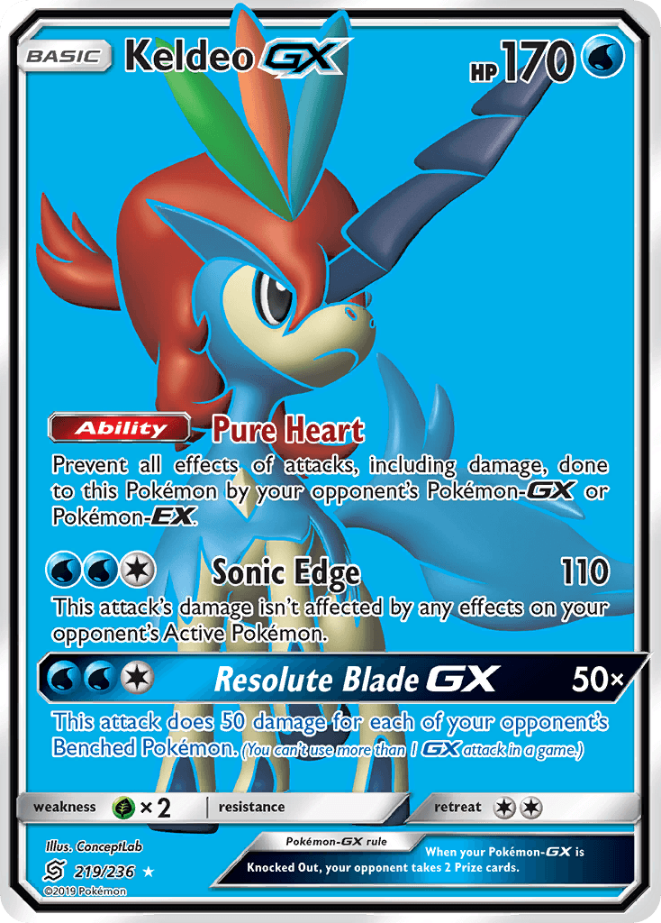 Keldeo-GX Pokémon card