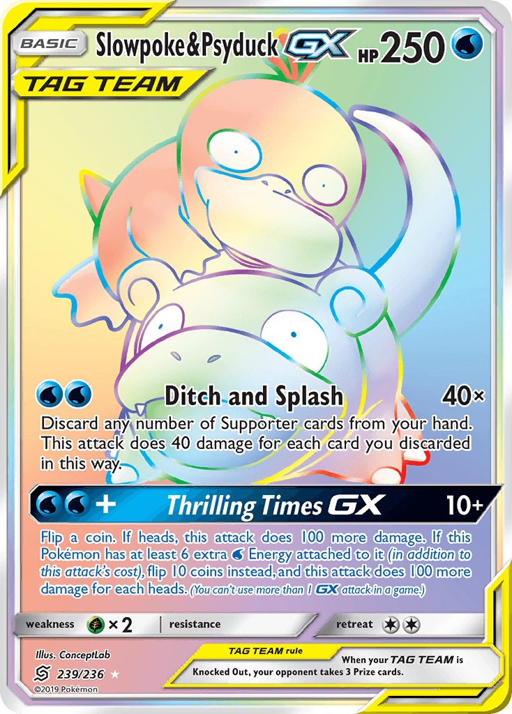 Slowpoke & Psyduck-GX — Rare Rainbow