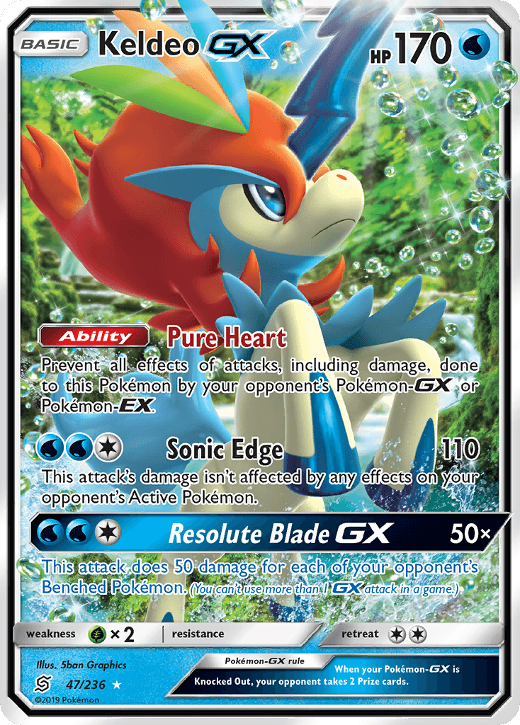 Keldeo-GX Pokémon card