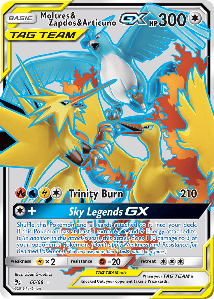 Moltres & Zapdos & Articuno-GX Pokémon card