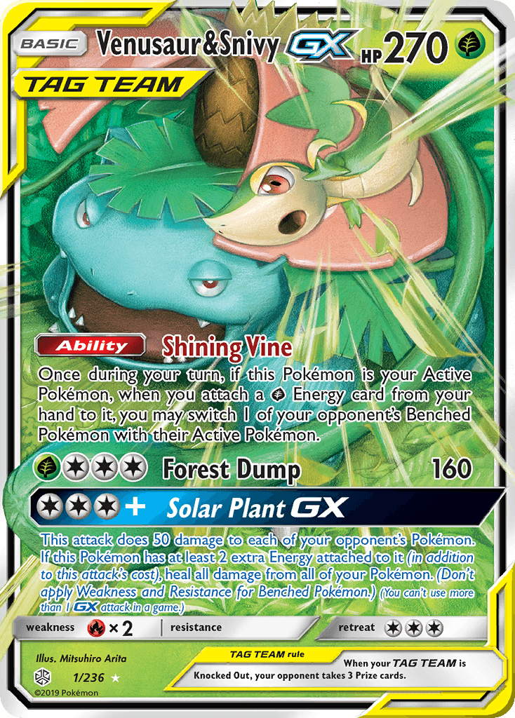 Venusaur & Snivy-GX from Cosmic Eclipse