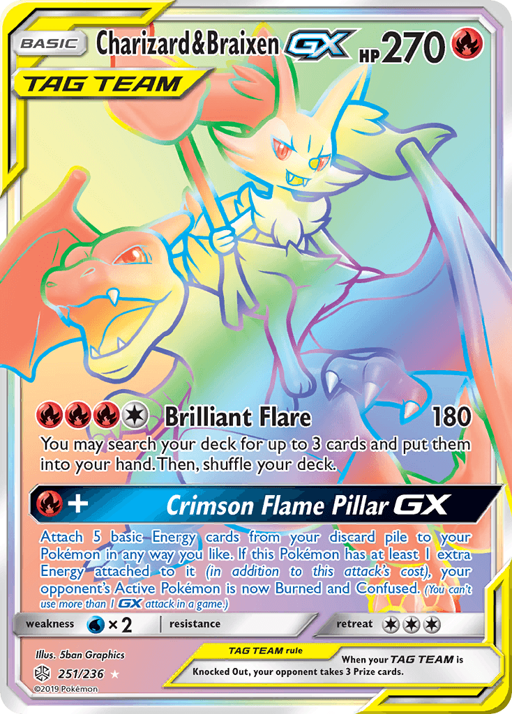 Charizard & Braixen-GX from Cosmic Eclipse
