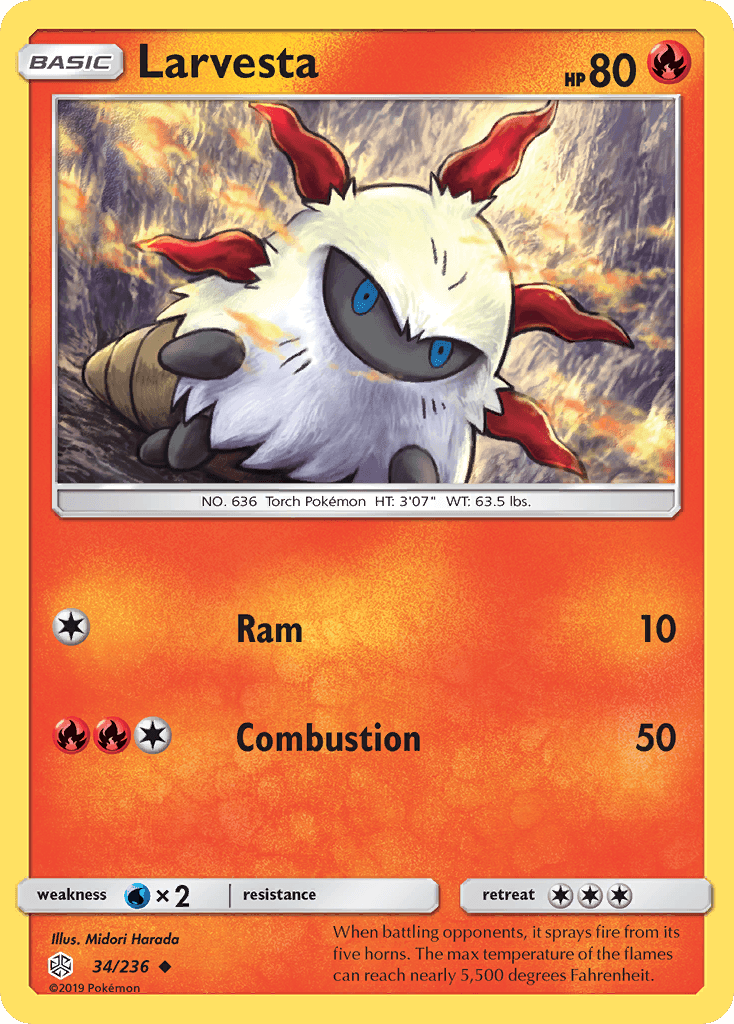 Larvesta Pokémon card