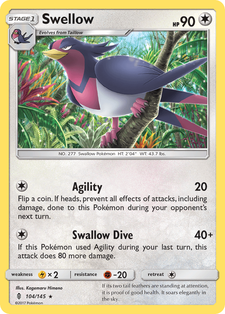 Swellow Pokémon card
