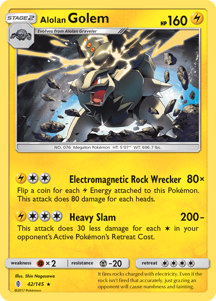 Alolan Golem Pokémon card