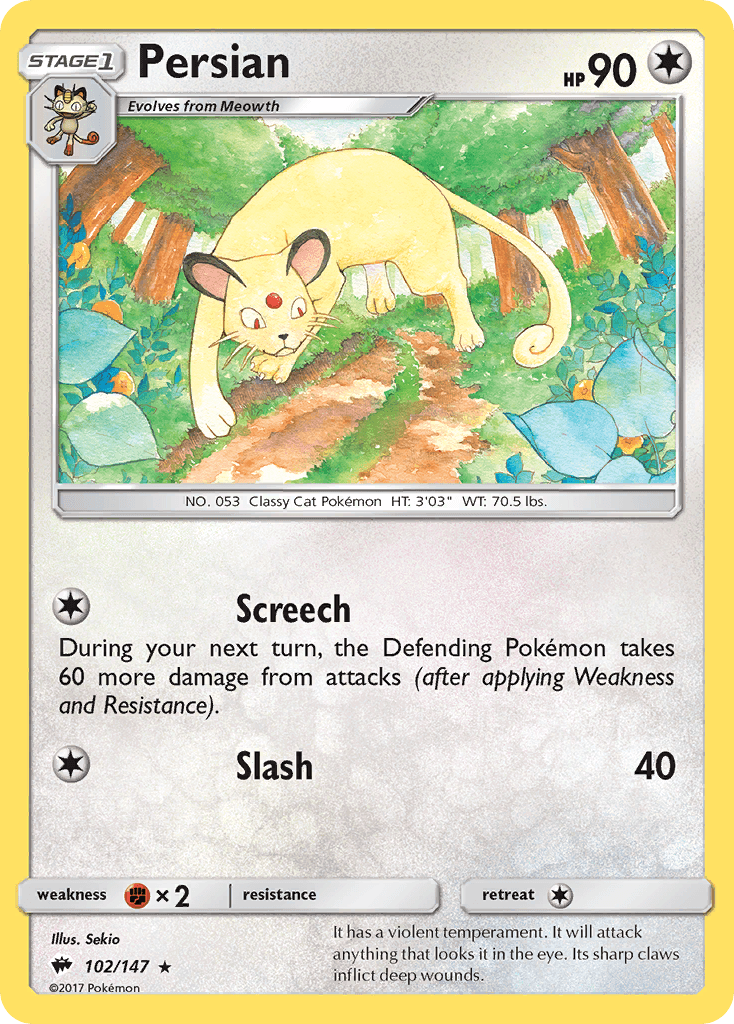 Persian Pokémon card