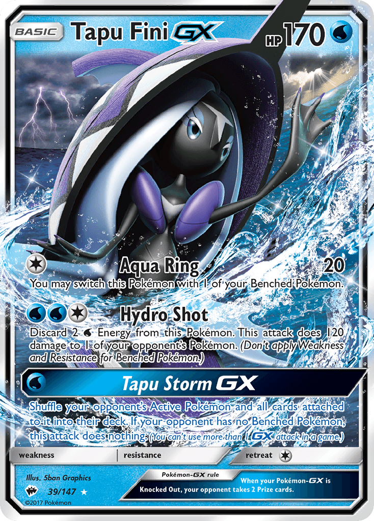 Tapu Fini-GX Pokémon card