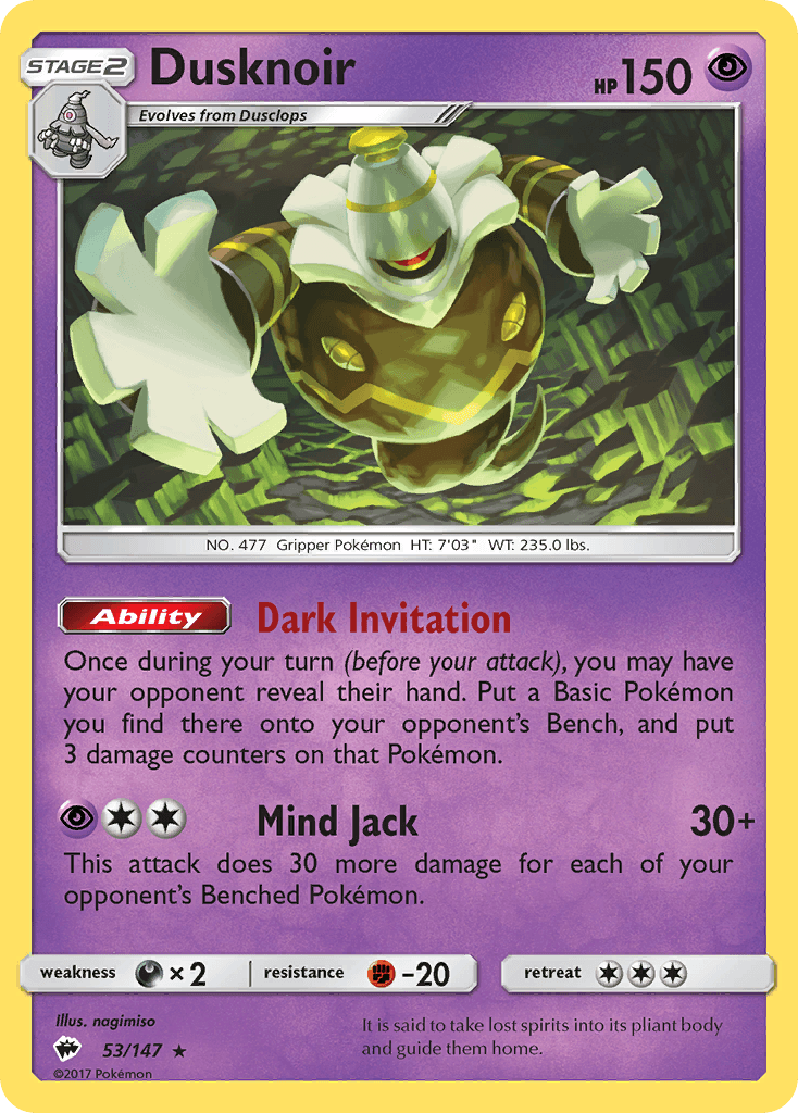 Dusknoir Pokémon card